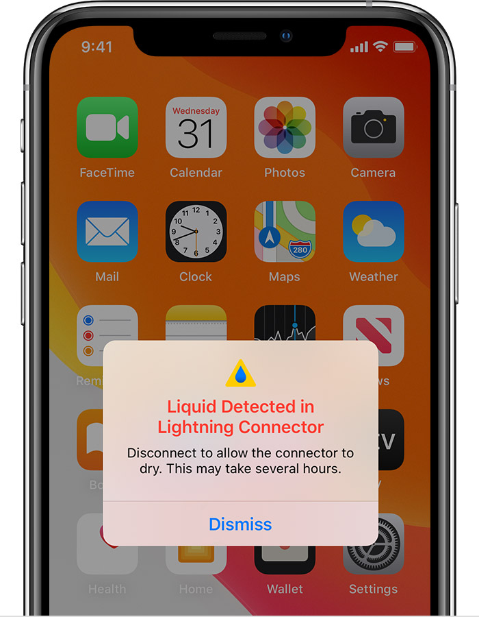 冯坡镇苹果手机维修分享iPhone 12 在充电时出现 “闪电接口检测到液体”的提示怎么办 